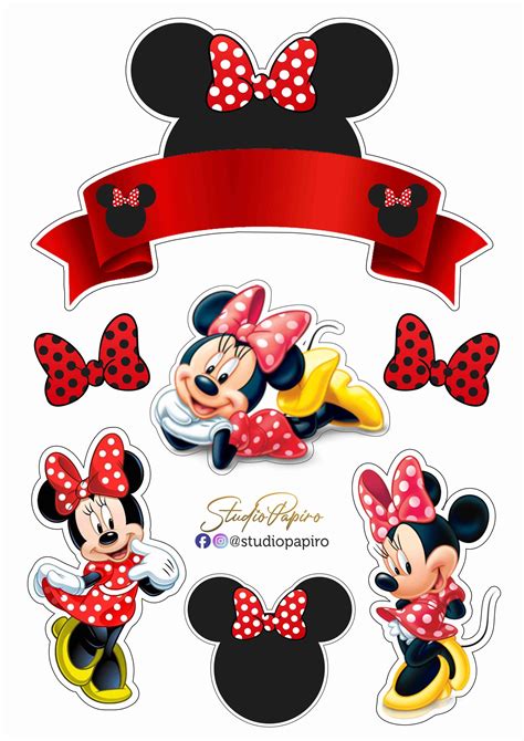 Topo De Bolo Minnie Vermelha Para Imprimir Minnie Mouse Cake Topper
