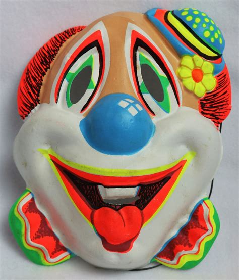 Check spelling or type a new query. Vintage Clown Halloween Mask Zest 1960's 60's Black Light ...