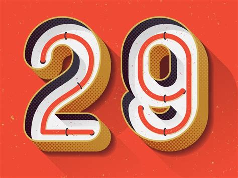 29 Numbers Typography Logo Number Lettering Design