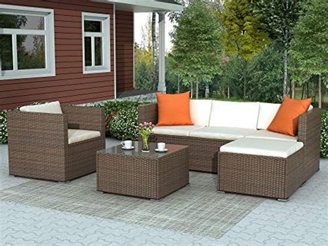 Leisure zone 4 pc rattan set is the finest alternative for your patio, porch, poolside or garden. LZ LEISURE ZONE Patio Furniture Set Outdoor Sectional Sofa Set