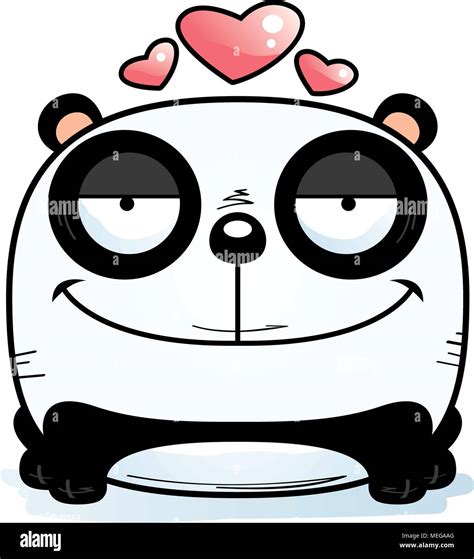 A Cartoon Illustration Of A Panda Cub In Love Stock Vector Image And Art