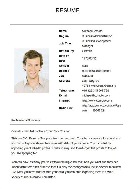 Maybe you would like to learn more about one of these? 70+ Basic Resume Templates - PDF, DOC, PSD | Free ...