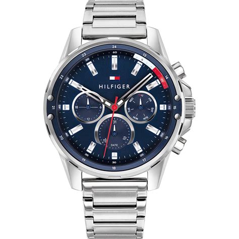 Tommy Hilfiger Mens Quartz Stainless Steel Blue Dial 44mm Watch