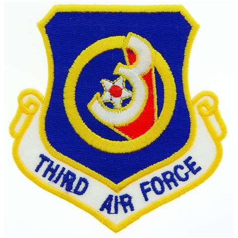 Us Air Force 3rd Air Force Shield Patch Blue And Yellow