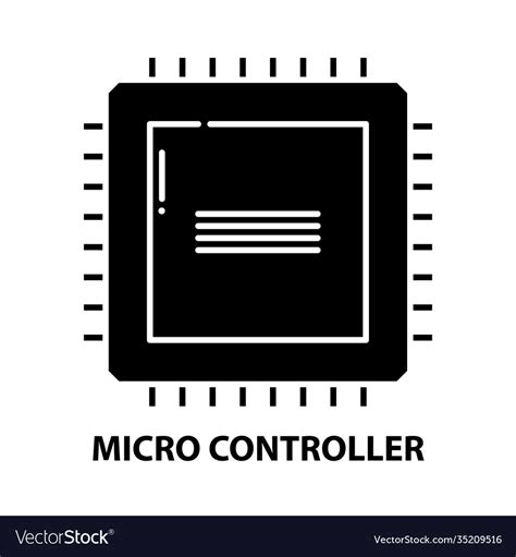 Micro Controller Icon Black Sign Royalty Free Vector Image