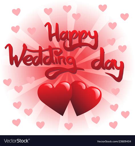Impress wedding guests with creative and beautiful card designs. Happy wedding day lettering Royalty Free Vector Image