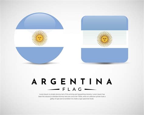 Realistic Argentina Flag Icon Vector Set Of Argentina Flag Emblem
