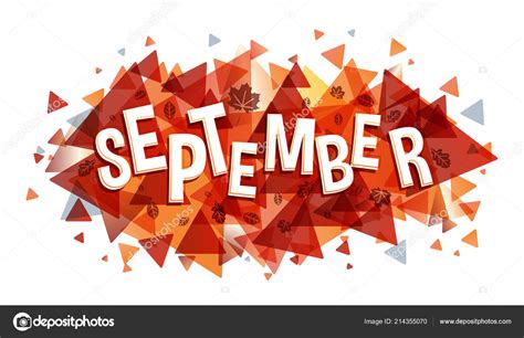 September Vector Word Creative Banner Card — Stock Vector © eightshot #214355070