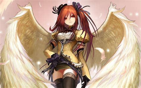 Anime Girl With Angel Wings And Brown Hair