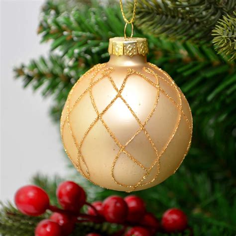 6pcs Christmas Glass Baubles Xmas Tree Ornaments Decorations Seasonal