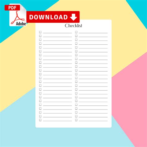 Checklist Template Download