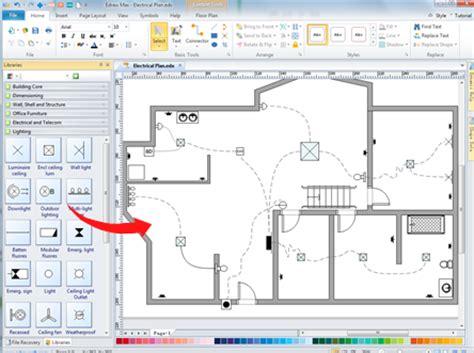 It shows the components of the circuit as simplified shapes, and the capacity and signal links surrounded by the devices. Home Wiring Plan Software - Making Wiring Plans Easily