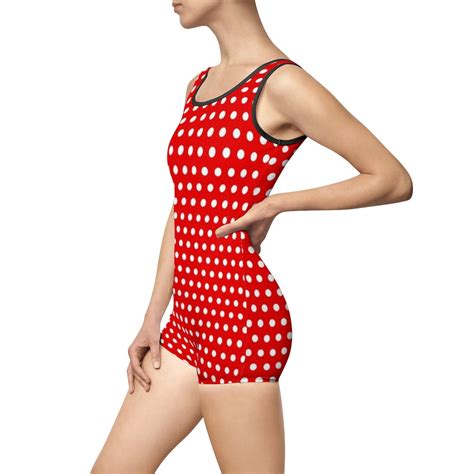 Red Vintage Pin Up Polka Dotted Swimsuit Ladies Swimsuit Red Etsy
