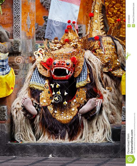 Barong Costume Traditional Balinese Theater Stock Image Image Of