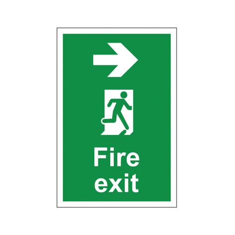 Fire Exit Arrow Right 200mm X 300mm Safety Signs Fire Signs From