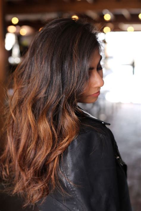 Ombre Bayalage Black To Carmel Indian Hair Black To Brown Curled Hair