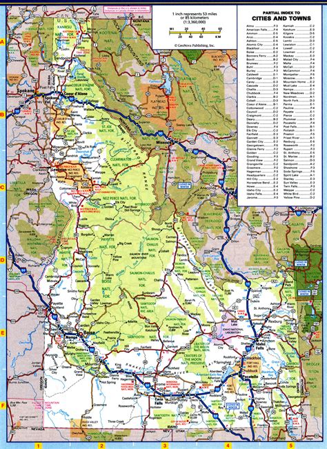 Map Of Idaho Roads And Highwayslarge Detailed Map Of Idaho With Cities