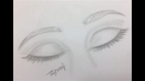 How To Draw A Girl Eyes Closed Youtube