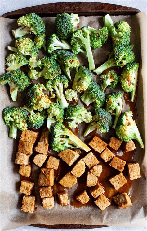 Braised eggplant with garlic and basil recipe. Sheet Pan Tamari Glazed Tempeh & Broccoli | Recipe | Broccoli, Vegan main dishes, Tempeh