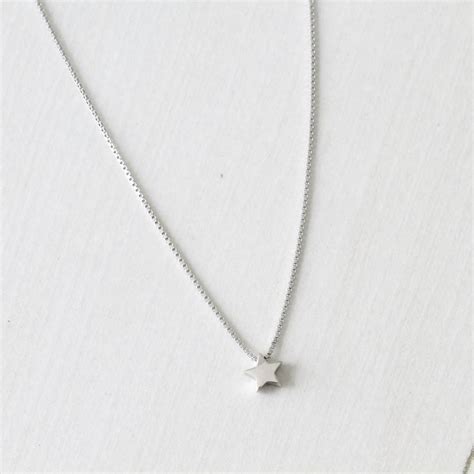 Silver Mini Star Pendant Necklace By Attic
