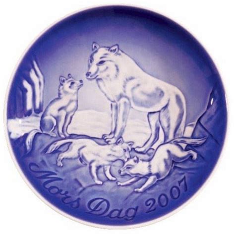 Bing And Grondahl 2007 Mothers Day Plate Blue Ceramic Plates Puppy