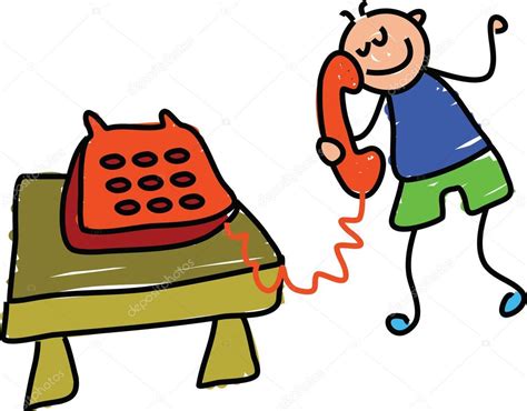 Cartoon Boy Calling With Phone — Stock Vector © Prawny 64288287