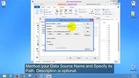 How To Create Microsoft Access Data Source In Control Panel Youtube