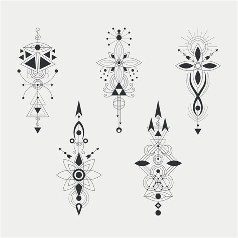 Geometric Lines Minimalist Tattoo 10845051 Vector Art At Vecteezy
