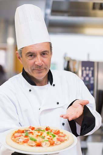 Proud Chef Showing His Pizza Stock Photo Download Image Now Chef