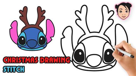 How To Draw Stitch Christmas Lilo And Stitch Easy Step By Step Drawing Tutorial Youtube