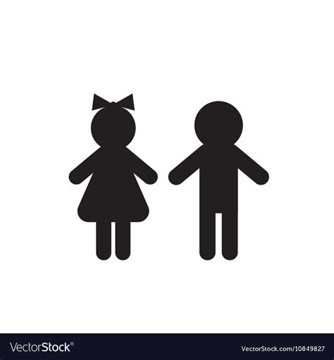 Girl And Boy Black Icon Royalty Free Vector Image