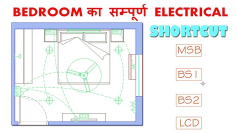 BEDROOM INTERIOR ELECTRICAL PLAN समपरण ELECTRICAL BEDROOM