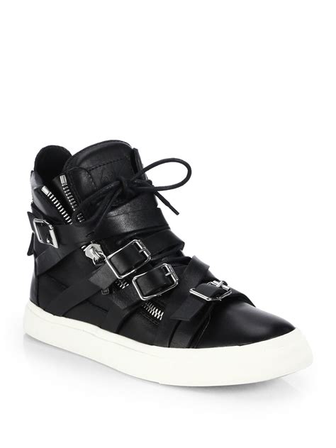 Lyst Giuseppe Zanotti Multistrap Double Zip High Top Sneakers In Black For Men