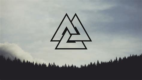 Wallpaper Valknut Nordic Nordic Landscapes Forest Pine Trees