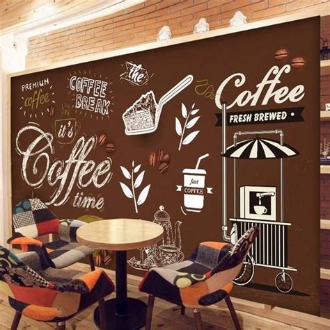 Coffee Shop Restaurant European Style Retro Mural Wallpaper Cafe
