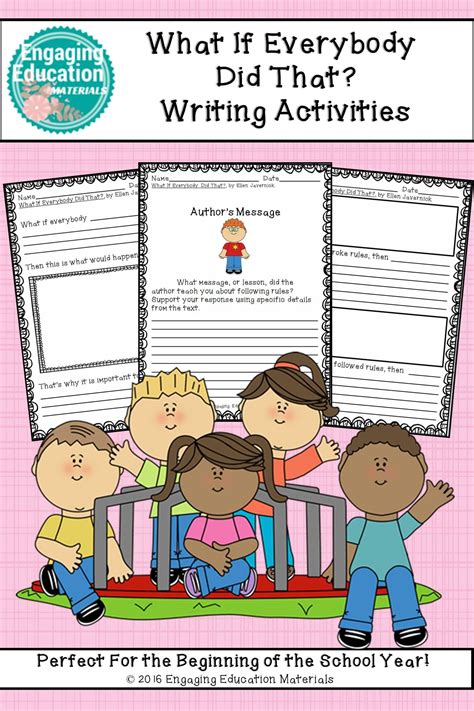 What If Everybody Did That? Writing Activities | Writing activities, Activities, Book activities