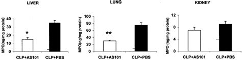 Treatment With As101 Decreases Mpo Levels In Organs After Clp