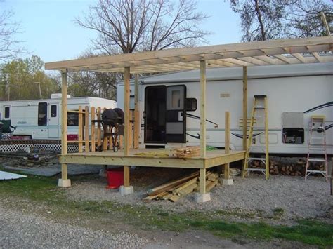 Deck Our Camper Roofingequipment Porch For Camper Porch For Rv