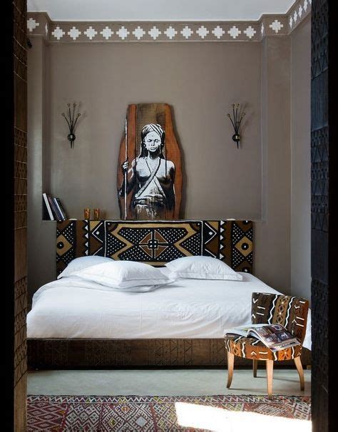 Simple Bedroom With Well Placed Mudcloth And Accessories African Home