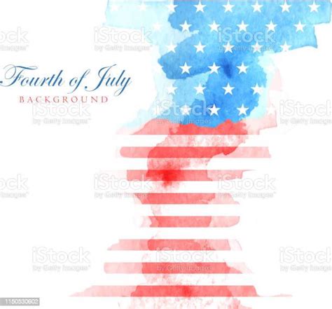 Watercolor Abstract American Flag Stock Illustration Download Image