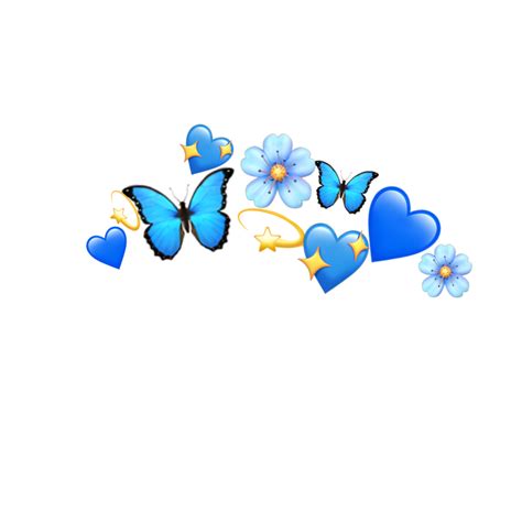 Blue Crown Emojis 💫 Sticker By 🌵dexhørnet🌵 Corazones Tumblr Png