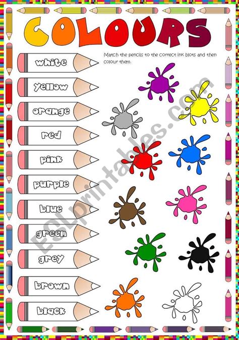 Colours Esl Worksheet By Mada1