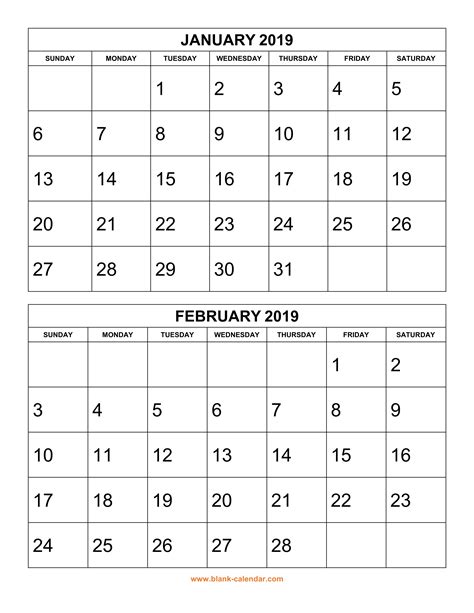 25 Lovely Free Printable 2019 Calendar By Month Free Design