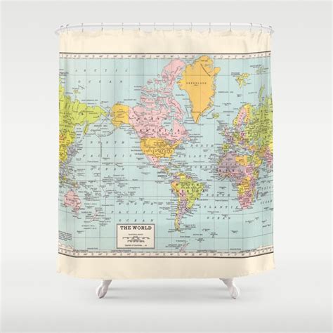 world map shower curtain by catherine holcombe society6