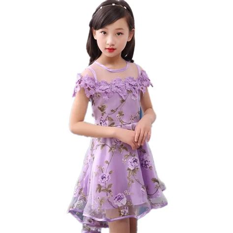 Teenager Girls Summer Flower Dress 6 8 10 12 Years Girl Floral Costume