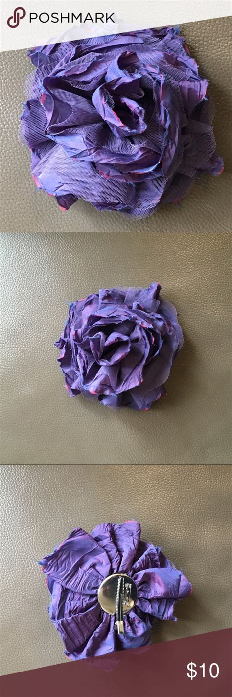 large purple flower pin fabric flower pins flower pins fabric flowers