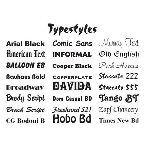 Text Font Styles