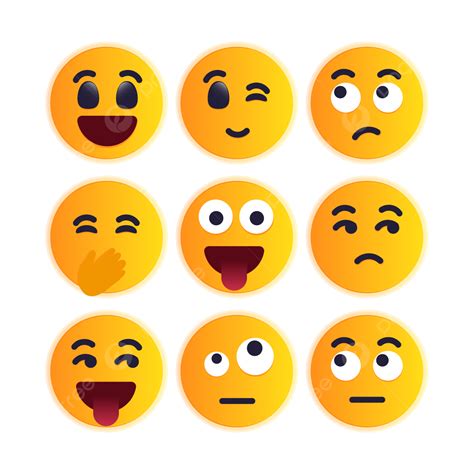 Kumpulan Emoji Baru Vektor Wajah Emosi Wajah Emoji Emoji Wajah Png