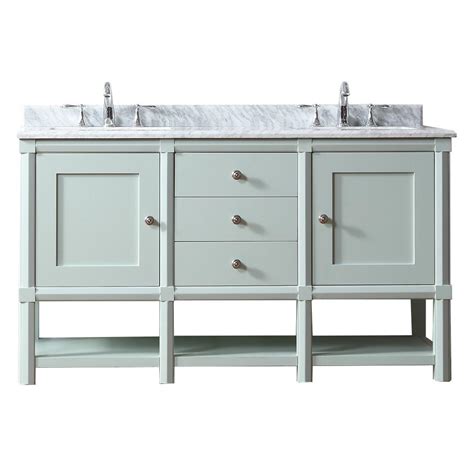 The vanities come with countertops and hardware, so they're ready to install. Martha Stewart Living Sutton 60 in. W x 22 in D Vanity in ...