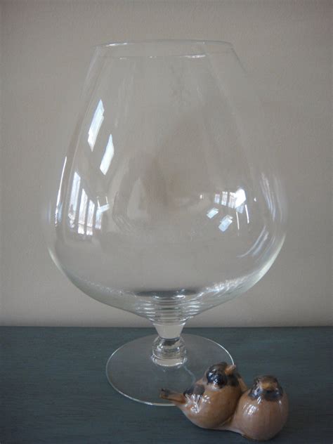 Vintage Clear Glass Oversized Brandy Snifter By Ourstrayvintage